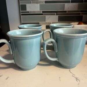 Threshold Wellsbridge blue aqua 14 oz Coffee Mug Cup, Stoneware, 4.25"  Set of 4